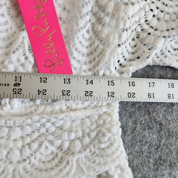 Lilly Pulitzer Parigi Skort Romper Resort White Scalloped Lace Mini Dress M NWT - Picture 11 of 12
